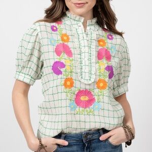 Sister Mary Josephina Top NWT Embroidery Floral Size M